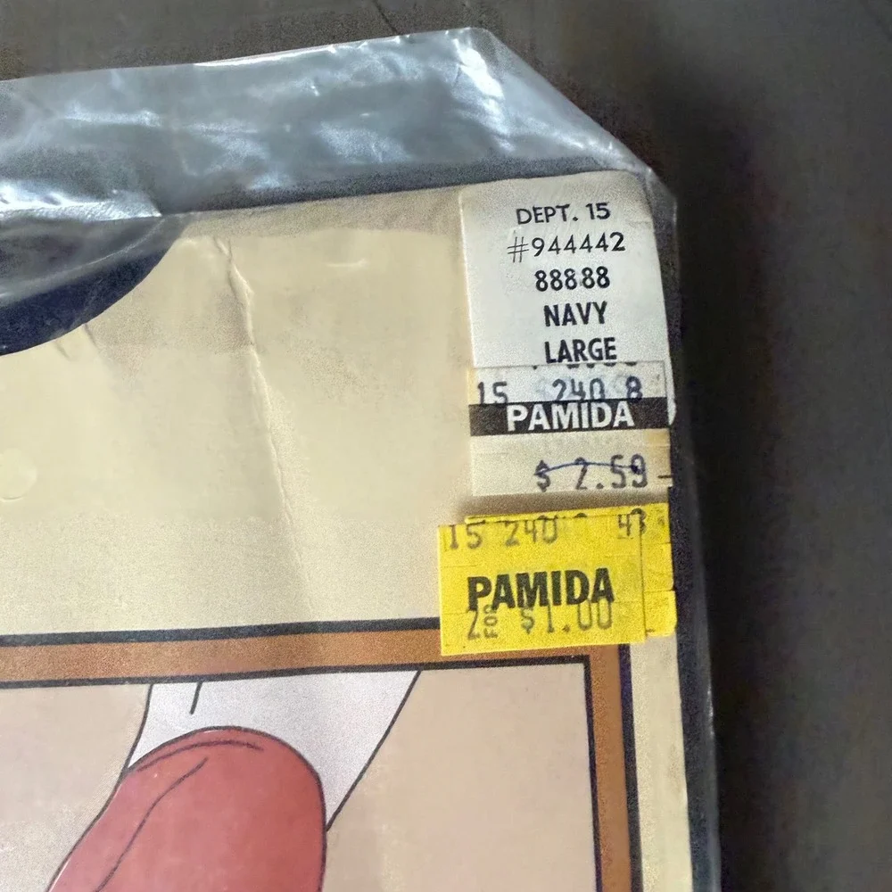 Vintage Tights Navy Opaque Pantyhose Tights Large NOS Made In USA Deadstock